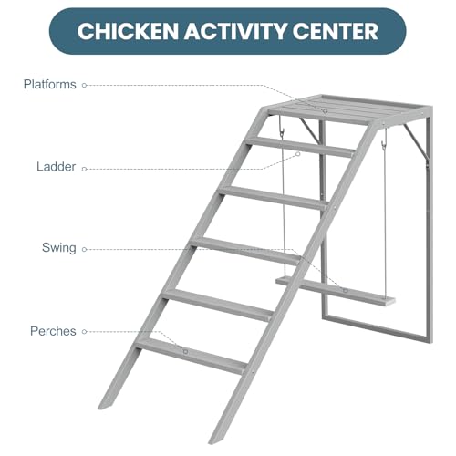 Chicken Coop, Chicken Perches with Swing, Chicken Roosting Bars, Chicken Activity Play Toys, Wooden Chicken Ladder for Pet's Healthy & Happy, Suitable for Backyard Farm