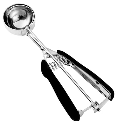 Large Cookie Scoop, Cookie Dough Scoop, 3 Tablespoons/ 45 ml/ 1.5 oz, Spring-Loaded Ice Cream Scoop, 18/8 Stainless Steel, Comfortable Grip - color: Black, size: #20/ 3 Tbsp