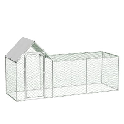 GarveeTech Metal Chicken Run – 10'L x 3.3'W x 5'H Walk-in Duck Run with Waterproof & Anti-UV Cover, Large Chicken Coop with Run 8-10 Chickens, Ducks, Rabbits – Outdoor Pet Enclosure