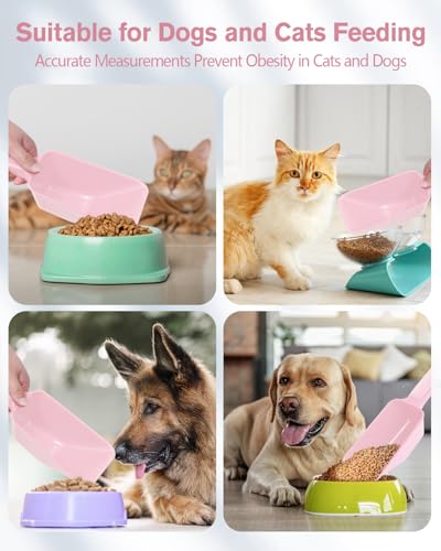2 Cup Dog Food Scoop(2 Pack), Plastic Pet Food Scoop with Measuring Lines for Accurate Pet Food Portions,Dishwasher Safe (Pink) - color: Pink