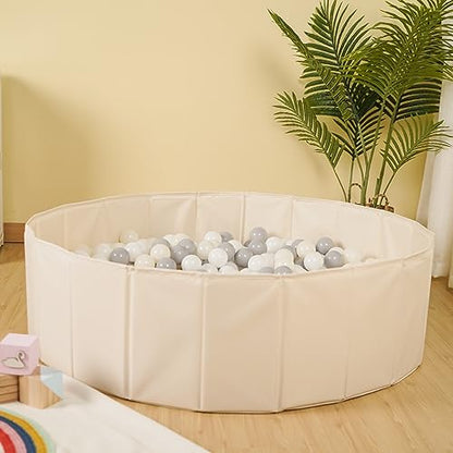 Ball Pit for Toddlers Babies Dogs Cats Iinfant Children, Foldable Ball Pits Play Tent, Crawl Playpen Ball Pool with Storage Bag, Surprise for Boys Girls Festival (Balls Not Included), Beige - color: Beige