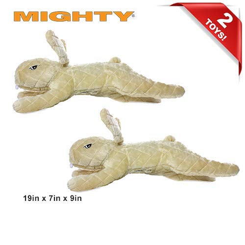 MIGHTY® 2 Pack Massive Rabbit Ultra Plush Dog Toys | Multiple Layers & Reinforced Seams , Washable and Floats , Mighty® Construction - color: 2PK Brown Rabbit