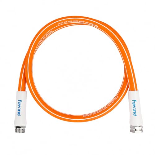 FEVONE 3 ft Leader Hose for Hose Reel | Flexible Hybrid Polymer, Kink Free, Heavy Duty Water Hose, 5/8 ID, 600 PSI, Leak-Proof, Aluminum 3/4 GHT Fittings - color: Orange, size: 3FT