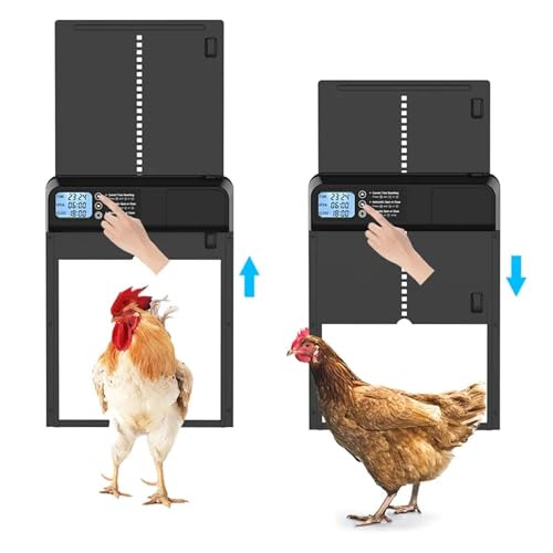 Hatching Time Smart Automatic Chicken Coop Door with Timer – Battery Operated Electric Chicken Door, Predator-Proof Safety, Weather-Resistant, Easy Install Auto Chicken Coop Door for Poultry