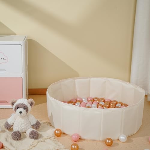 Ball Pit for Toddlers Babies Dogs Cats Iinfant Children, Foldable Ball Pits Play Tent, Crawl Playpen Ball Pool with Storage Bag, Surprise for Boys Girls Festival (Balls Not Included), Beige - color: Beige