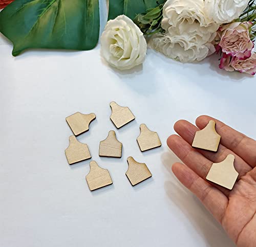 60pcs of Cow Tag Earring Ear Tag,Earrings Studs Sublimation Blanks Wood Earrings,Blanks Farm Animal Earrings Stud,DIY Country Western Jewelry (1'') - size: 1''