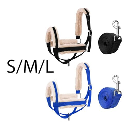 Cattle Halter Cow Halter with Leading Rope Bull Bridle Showing Harness Daily Use Accessories(Blue L) - color: Blue L