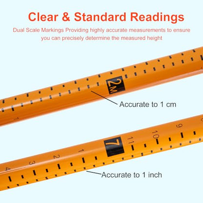 15FT Height Measuring Stick for Trucks, Retractable Bar for Measuring Cars, Truck Height Measuring Stick with Adjustable Pole