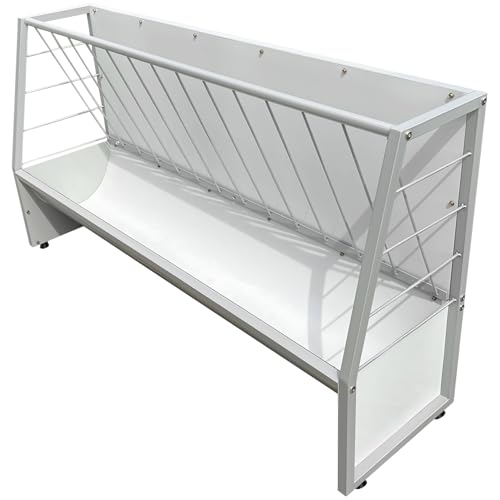 5 Ft Pasture Hay Feeder, Galvanized Steel Livestock Hay Feeder, Outdoor Pasture Feeder for Sheep, Goats, Pony and Mini Horses - color: Silver, size: 57 Gallon