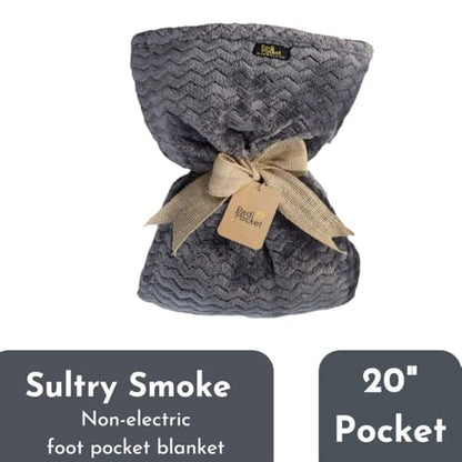 PediPocket Patented Foot Pocket Blanket – 50” x 70” with 20” Deep Foot Pocket, Plush Velvety Fleece Blanket, Everyday Luxurious Comfort, Machine Washable,Gift Idea – Sultry Smoke (Non-Electric) - color: Sultry Smoke