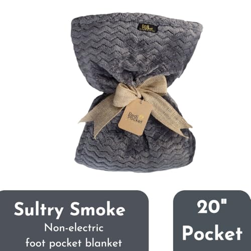 PediPocket Patented Foot Pocket Blanket – 50” x 70” with 20” Deep Foot Pocket, Plush Velvety Fleece Blanket, Everyday Luxurious Comfort, Machine Washable,Gift Idea – Sultry Smoke (Non-Electric) - color: Sultry Smoke