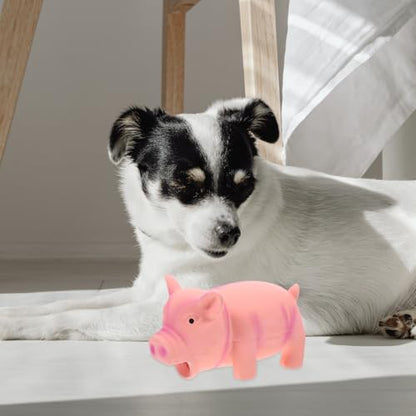 Latex Pig Dog Chew for Teeth Cleaning and Stress Relief Interactive Squeaky Puppy for Indoor Play and Cage Use Pink Cartoon Molar for Aggressive Chewers