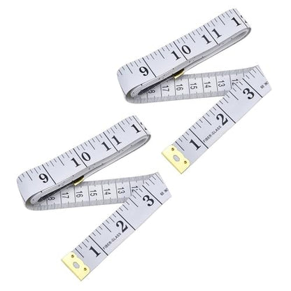HESSION 2 Pack Soft Ruler 60-Inch Double Scales Measuring Tape White