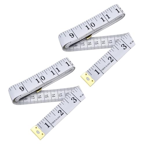 HESSION 2 Pack Soft Ruler 60-Inch Double Scales Measuring Tape White