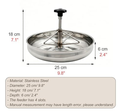 Small Feed Trough for Duck/Chicken/Rabbit/Piglet/Goose, Round Water Trough with Separated Fence, Anti-Waste Homestead Pig Feeder(25 cm/9.8") - size: 25 cm/9.8"