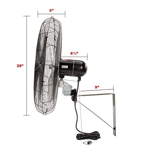 TPI Corporation CACU-24-W Commercial Circulator, Wall Mount Fan - Single Phase 120 Volt, Aluminum Blade Ventilation Fan. Commercial Wall Fans - size: 24”, style: Wall