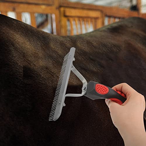 Ipetboom Horse Grooming Rake Handle Comb for Cleaning of Horses Resistant Grooming Tool for Livestock Care Easy to Clean Non- Design