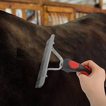 Ipetboom Horse Grooming Rake Handle Comb for Cleaning of Horses Resistant Grooming Tool for Livestock Care Easy to Clean Non- Design