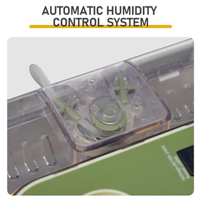 12 Egg Incubator w/Automatic Turning, LED Candling, Digital Temperature & Humidity Display, Fahrenheit LCD, for Chicken Eggs, US Standard 110v, Poultry Incubator, Mini Egg Incubator, Egg Hatching Kit