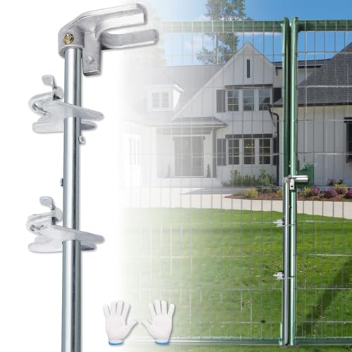 Podoy 36" Chain Link Drop Rod for Double Gate,Heavy Duty Pull Style Latch for 1-3/8" Chain Link Fence Frame,Rust-Resistant Galvanized Steel Chain Link Fence Gate Latch - size: 1-3/8" × 36" (1 PACK)