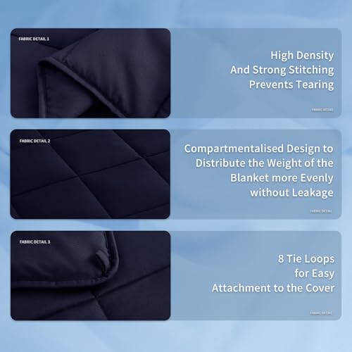 Topcee Weighted Blanket (5 lbs, 36" x 48") Cooling Throw Heavy Blanket for Sleeping Apply to 40-60 lbs, Soft Thick Breathable Blanket with Glass Bead, Easy Care - color: 01-navy Blue, size: 36"×48"-5lbs