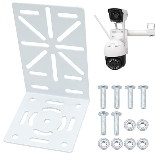 CCTV Mount Bracket, L-Shape Security Mount Plate, Universal Wall Ceiling Mounting Brackets for PTZ and Dome Cameras