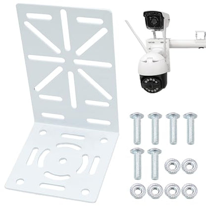 CCTV Mount Bracket, L-Shape Security Mount Plate, Universal Wall Ceiling Mounting Brackets for PTZ and Dome Cameras