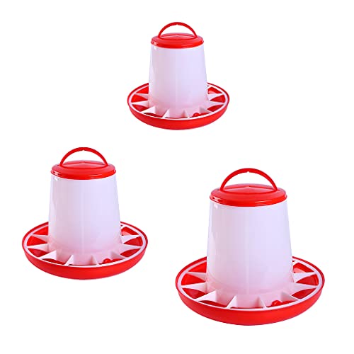 Chick Feeder and Waterer Set, 1L Baby Chicken Waterer Feeder, Baby Chicken Starter Kit, Hanging Poultry Drinker Quail Feeder, Small Coop Water Dispenser for Chickens, Turkeys, Ducks (3KG Feeder) - color: 3KG Feeder