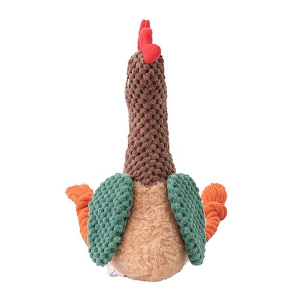 Plush Chicken Dog Toy with Squeaker, Interactive Rope Legs for Small and Medium Dogs, Multicolor Tug and Fetch Chew Rooster Toy - color: Brown Rooster