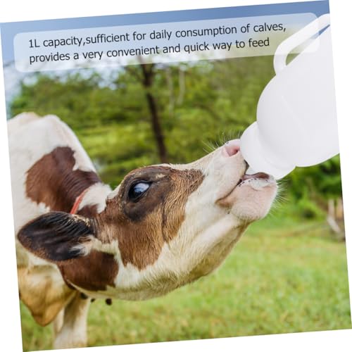 Abaodam 1Set Vertical Lamb Feeding Bottle with Silicone Nipples Durable Feeding Supplies for Farmers Suitable for Sheep Pigs Horses and More Capacity High Temperature