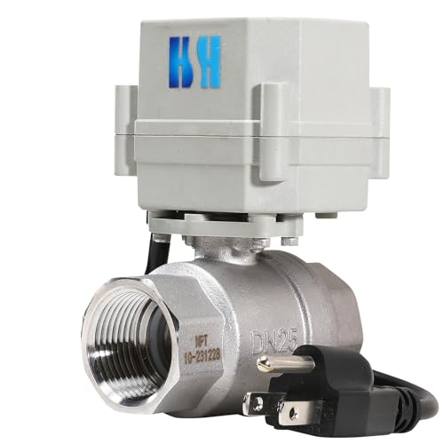 1 inch DN25 110-230VAC Normally Closed Stainless Steel 304/CF8 Motorized Electrical Ball Valve With U.S. Plug - color: Stainless Steel Normally Closed, size: 1 Inch