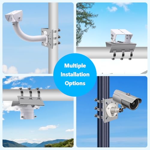 Universal Security Camera Mount Wall Mounting Brackets,Vertical Pole Mount Adapter Bracket for CCTV Camera Pole Clamp Solar Panel Clamps Outdoor Video Surveillance - size: Pole Strap Mount Bracket 2