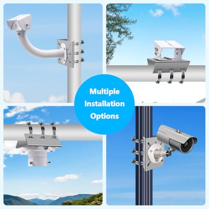 Universal Security Camera Mount Wall Mounting Brackets,Vertical Pole Mount Adapter Bracket for CCTV Camera Pole Clamp Solar Panel Clamps Outdoor Video Surveillance - size: Pole Strap Mount Bracket 2