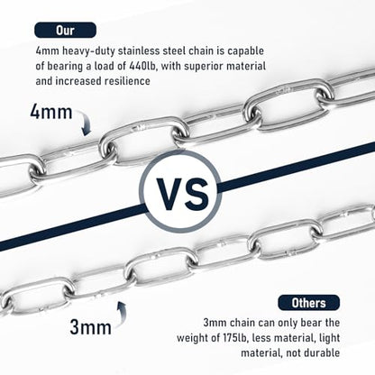 Gate Chain for Outdoor Fence - Rustproof Metal Gate Latch Chain with Hooks, Secure and Durable for Garden, Yard, and Farm Use - Easy Installation, Weather Resistant (1 Pack) - size: 20inch-1PCS