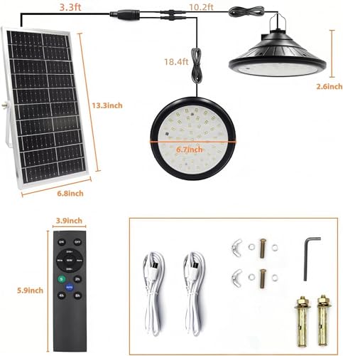 2-Pack Solar Chicken Coop Light with Timer, Barn Light for Horse Arenas, Pig Farms | 3-Mode Spectrums, IP66 Waterproof & 22ft Cord | Outdoor Lighting for Stables, Goat Sheds, Poultry Coop