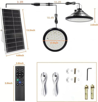 2-Pack Solar Chicken Coop Light with Timer, Barn Light for Horse Arenas, Pig Farms | 3-Mode Spectrums, IP66 Waterproof & 22ft Cord | Outdoor Lighting for Stables, Goat Sheds, Poultry Coop