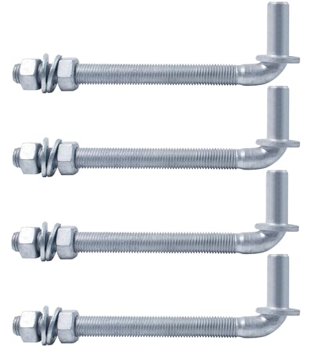 J-Bolt Gate Hinge, Hot-dip Galvanized J Bolt with 5/8" Gate Hinge. Farm Gate Hinges for Chain Link Fence Mostly Used in Frams, Back Yard, Frence Etc. Include Nut Washer (7"(4PCS))