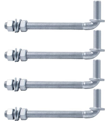 J-Bolt Gate Hinge, Hot-dip Galvanized J Bolt with 5/8" Gate Hinge. Farm Gate Hinges for Chain Link Fence Mostly Used in Frams, Back Yard, Frence Etc. Include Nut Washer (7"(4PCS))