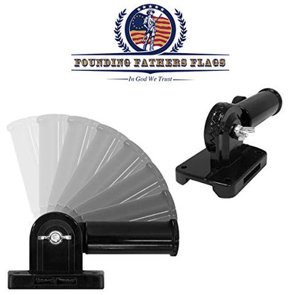 Black Flag Pole Mounting Bracket - Adjustable Durable Fade Resistant Outdoor Display for House Yard Porch Wall Patriotic Decor