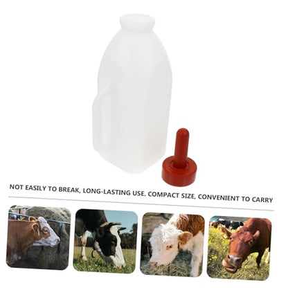 TOYANDONA 2L Calf Nursing Bottle Rubber Nipple Heavy-Duty Plastic Animal Feeding Bottle for Young Livestock for Lambs and Poultry