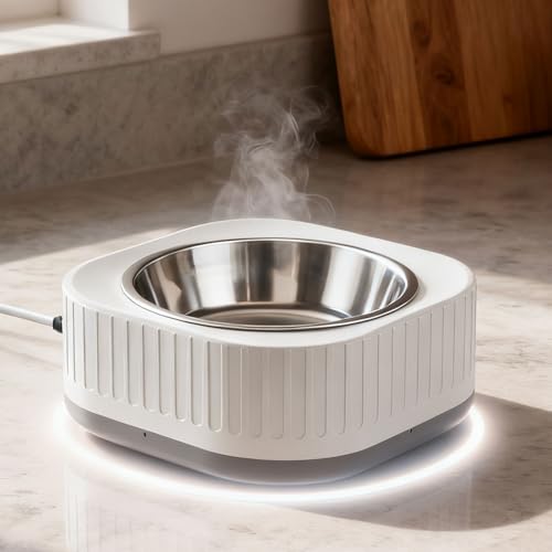 Heated Water Bowls for Animals, Outdoor Thermostatic Control Heated Water Bowls, Heateds Waters Bowl for Outside Animals Dogs Cats Rabbits Chickens Birds, Provides Warm Water in Winter (Grey) - color: Grey