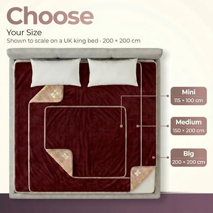 Sacred Weapon Waterproof Blanket for Sofa, Couch & Bed — Sherpa Fleece Splash & Period Blanket — Soft, Leakproof & Hypoallergenic — Dark Red 80"x50" - color: Dark Red, size: Medium (80"x 50")