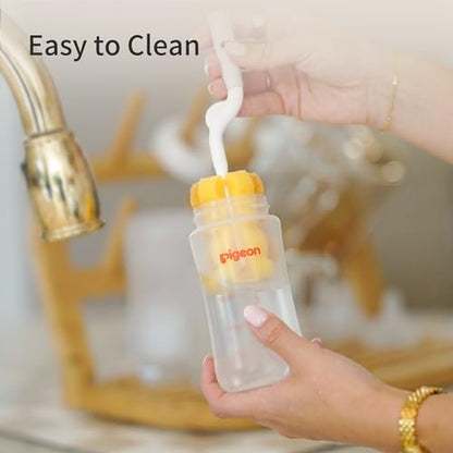 Pigeon PP Nursing Bottle Wide Neck, Anti-Colic, Streamlined Body, Natural Feel, Easy to Clean, 8.1 Oz(Pack of 4), Includes 4pcs M Nipples (3m+) - color: 8.1Oz, 4 packs