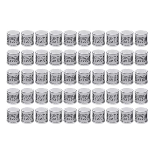 50 Pieces Pigeon Leg Rings Bird Rings Clips Aluminum Band Chicks Identification Band Reusable Suitable for Bird breeding Training Farm