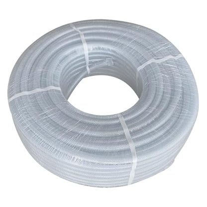Gloxco Clear Braided PVC Tubing, Food Grade, Heavy Duty Reinforced Hose, 3/4" ID, 300 Ft Length - size: 3/4" x 300 Ft