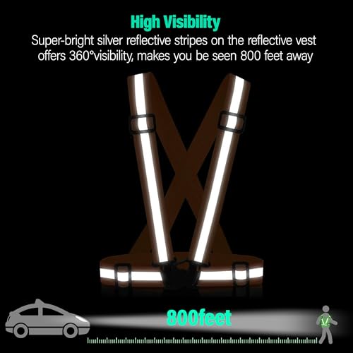 Reflective Vest Running Gear, 2Pack High Visible Safety VES for Cycling Jogging Running Walking, Adjustable for Men Women - color: 2 x Orange