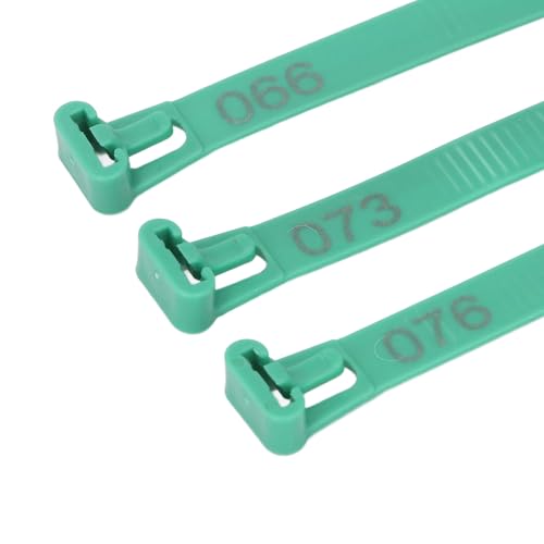 Tissting 1-100 Numbered Poultry Leg Bands, Reusable Chicken ID Rings for Ducks Chicks Geese Pigeons Easy Identification Tracking Management (Green) - color: Green