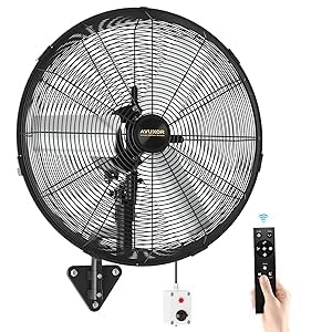 20'' Remote Control Outdoor Wall Mount Fan, 4 Speed Oscillating Wall Fan with All Sealed Brushless DC Motor, Heavy Duty Industrial Fans, Waterproof Fans for House, Garage, Warehouse, Factory - color: 20-inch+R