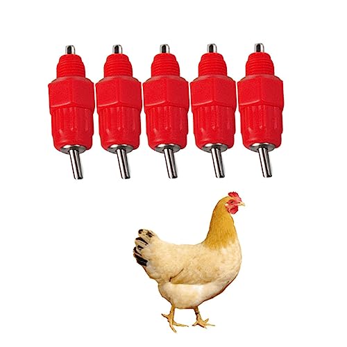 LIOOBO 50 Pcs Poultry Water Feeder Nipple Drinkers Screw Style Automatic Chicken Waterer for Buckets Plastic and Stainless Steel Easy to Install for Chickens Ducks Quail and Game Birds
