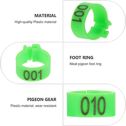 Happyyami Pigeon Carrier Rings 10mm Pigeon Foot Rings Reusable Identification Bands for Birds - color: Green
